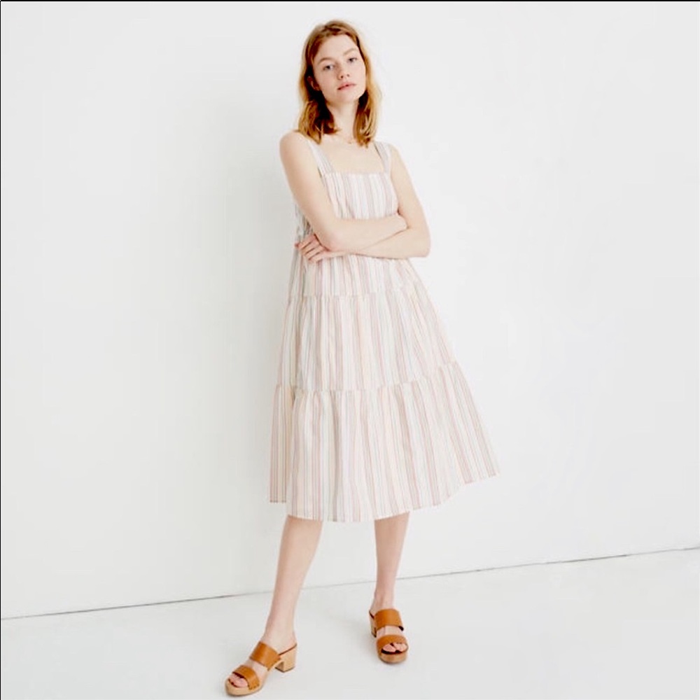 Madewell Rainbow Tiered Cotton Sundress Size 4